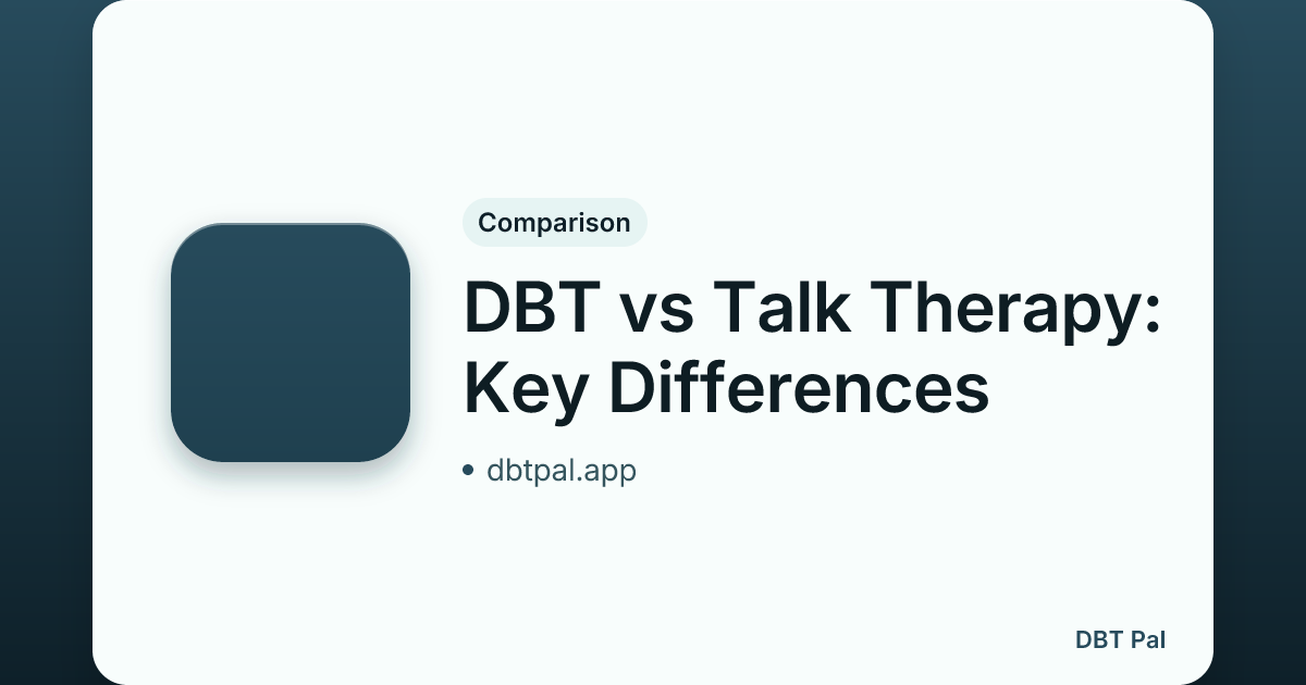 DBT vs Talk Therapy: Key Differences